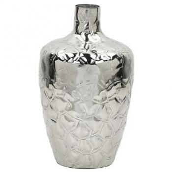 Vase en métal argenté moderne 39 cm INSHAS