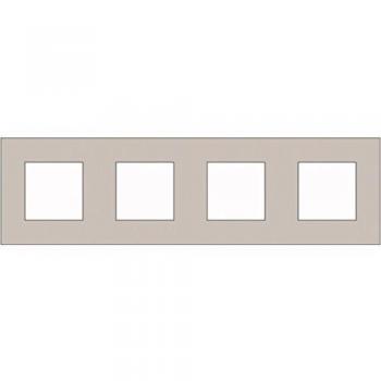 Plaque 4 Postes 8 Modules Horizontal-Vertical Pure Steel Niko