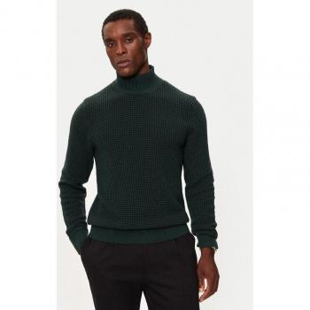 BOSS Herren Strickpullover mit gerippten Abschlüssen