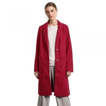 Wintermantel STREET ONE Damen Gr. 46 rot mit aufgenähten Taschen