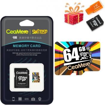 CeaMere Micro SD Card 64GB Class 10 UHS-1