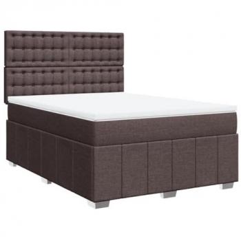 Dunkelbraunes Boxspringbett 140x200 cm mit Matratze von vidaXL