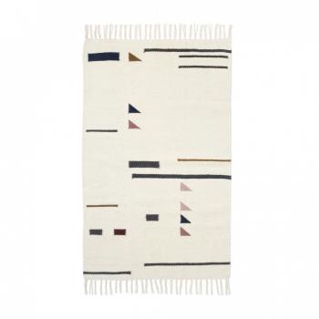 Kilim‑Trian­ger‑Mosaik Teppich – 80x140 cm, Klein, mehrfarbig, chemische Reinigung