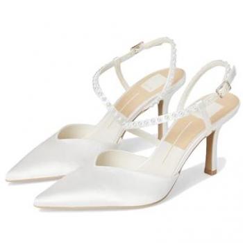 Dolce Vita Women's Kamra Pearl Sandal – White M, Size 7.5
