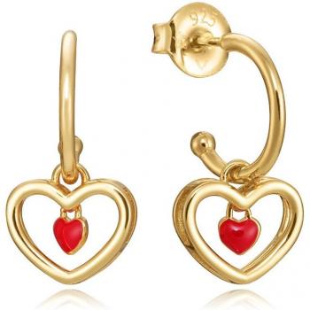 Joyería de Viceroy: Pendientes de Plata de Ley con Baño de Oro y Motivo de Corazón para San Valentín (Modelo 13025E100-06)