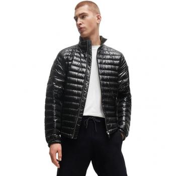 BOSS Green Techno Steppjacke Pechschwarz S – mit weichem Innenfutter