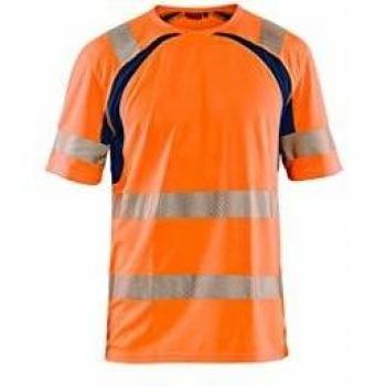 Blaklader UV-geschütztes T-Shirt für hohe Sichtbarkeit, orange marine, XS
