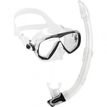 Cressi Combo Set Estrella + Gamma Conjunto Combinado de máscara de Buceo y Snorkel, Unisex-Adulto, Transparent/Negro, Talla única