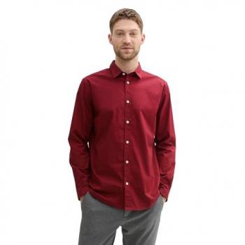 Tom Tailor Hemd 1037435 Dunkelrot Regular Fit XL Herren