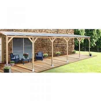 Structure de Jardin en Bois avec Toit en Polycarbonate 6mm 3x9,2m