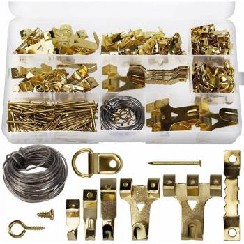 220pcs Seamless Metal Wall Nail and Photo Frame Hook Set