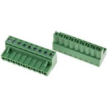 RS PRO Conector PCB Hembra 9 Vías 5 mm 15 A Verde Angulo Recto