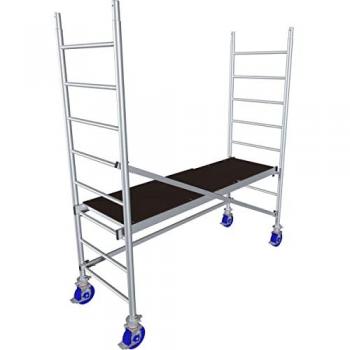 Échafaudage ProTec en aluminium, hauteur de travail jusqu'à 2,9 m, capacité de 200 kg/m², avec plateforme et roulettes