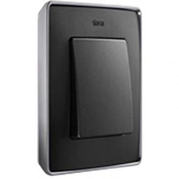Cadre Tri‑Éléments Chromé Graphite Simon 82 – Réf. 8201630‑241