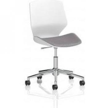 Florence Dynamic Task Office Chair 5 Star Chrome Base with White Frame and Grey