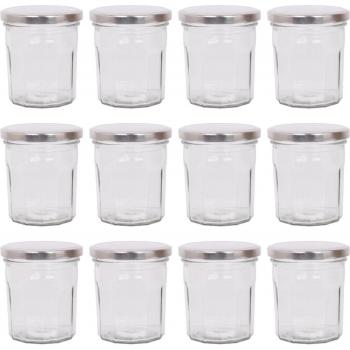 Argon Tableware Glass Jam Jars with Lids