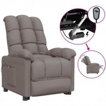 Fauteuil confort inclinable électrique taupe tissu