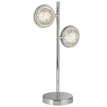 Quartz 2-Light Table Lamp with Bubble Glass & Detailed Rim, 4000K (Netlighting)