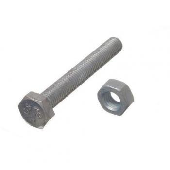 Professional Grade HEX Bolt Set Screw with Nuts, High Tensile Strength Steel, Size M10 X 80MM + BZP Finish (Pack of 200)