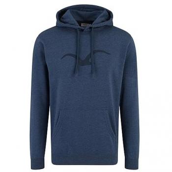 Kapuzensweatshirt CLEPTOMANICX Mowe Gr. L, blau, Herren, 100% Baumwolle, bedruckt