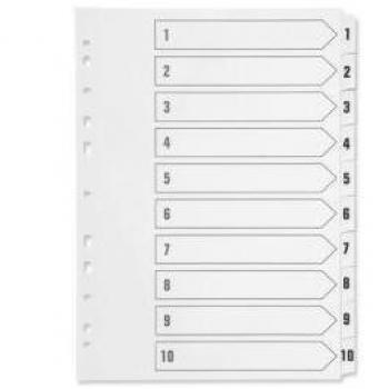 Q-Connect 1-10 Index Multi-Punched Reinforced Board Clear
