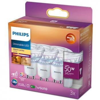 Philips GU10 3,8W LED (50W) Värmevit 3-pack
