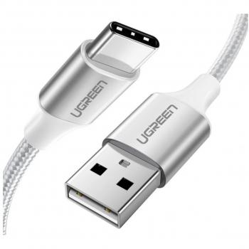 UGREEN USB-C Ladekabel QC3.0 Fast Charging 1.5m Nylon Aluminium weiß