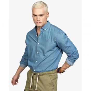 Camisa lisa azul Harper & Neyer
