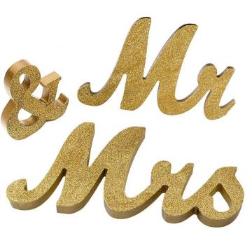 Fournitures de Photobooth MR & MRS dorées
