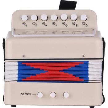 Mini 10-Button Accordion for Children with Bass Chords