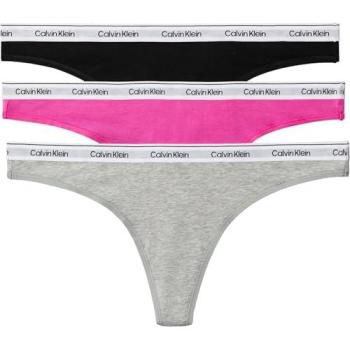 Calvin Klein Women's Grey Pink Black Icon Thong Set – 3 Units