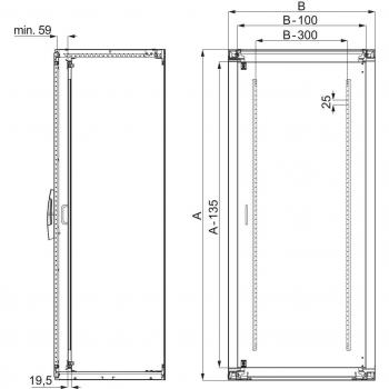Volltür-Werkstattregal Schneider Electric Spacial SF/SM – NSYID186 (60 cm Breite, 180 cm Höhe)