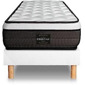 Ensemble Suite 120x200 cm – 5 Zones de Soutien – Ressorts Ensachés + Mémoire de Forme – Blanc Prestige