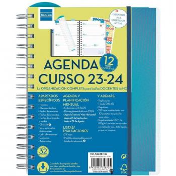 Agenda Finocam 2023-2024 Docente 15,5 x 21,2 cm Azul Cuarto