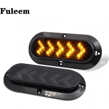 Fuleem 2PCS 6 Inch Amber Arrow Smoked Lens 25LED Turn Signal Lights
