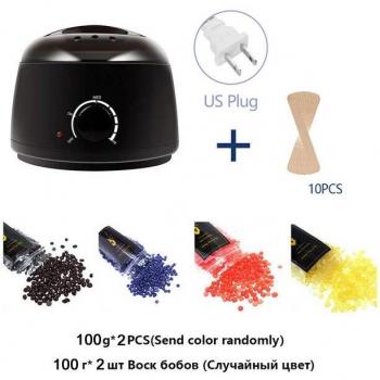 Wax Warmer Hair Removal Set with 200/100g Wax Beans and 10 Stickers