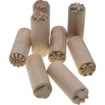 Sculptural Leaf Pattern Wood Stamp
