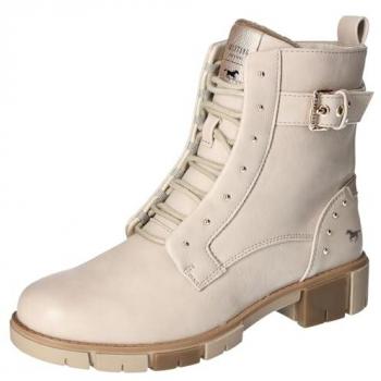 Bottines Ivoire avec Bride Dorée Mustang