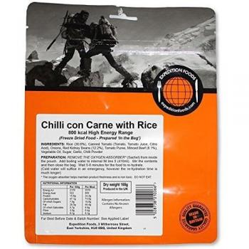 Chilli Con Carne With Rice Freeze Dried Camping Hiking Food