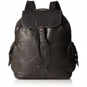 Schwarzer Camel Active Rucksack TROY aus echtem Leder 185 × 201 mm