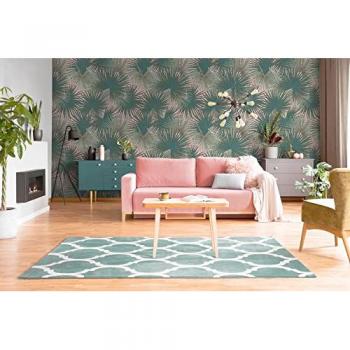 Papel Pintado “Hojas Círculo Verde”