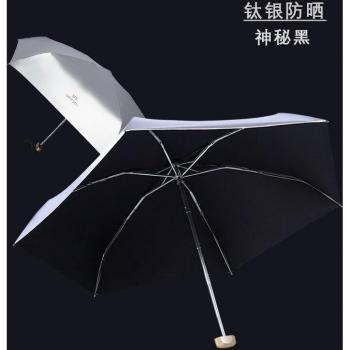 Titanium Silver Mini Five-Fold Umbrella for Women