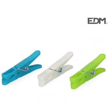 Edm Pack 24 Pinzas de Plastico 8cm Resistentes