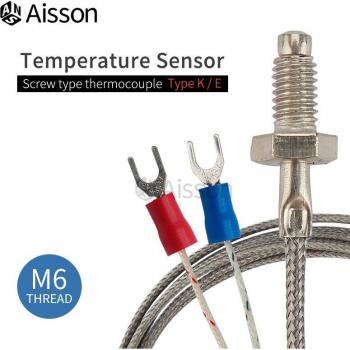 M6 Screw Thermocouple Probe Sensor K/E Type 1M