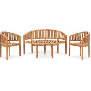 Conjunto de Móveis de Jardim 4 Peças Banana Teca