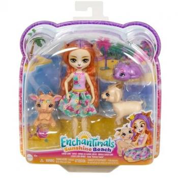 Enchantimals Famille de Golita Chèvre avec Poupée et 3 Figurines Chèvres