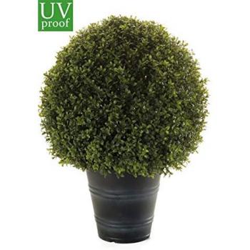 Bola de Boj 50 cm con Macetero de 18 cm para Decoración Exterior