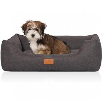 Knuffelwuff Hundebett Lotte grau mit Handwebcharakter