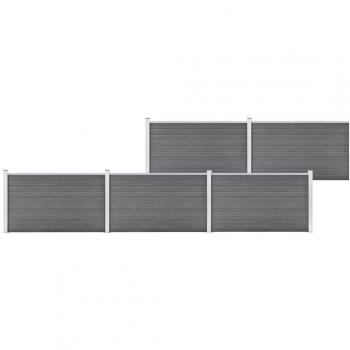 Clôture de jardin durable WPC 872 × 106 cm – VieX‑Gris