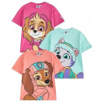 Tee-shirt court Paw Patrol Girls Pack 3 (4-5 ans) Noir